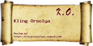 Kling Orsolya névjegykártya